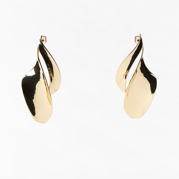Zara Twisted Gold Earrings NWT - Picture 1 of 5